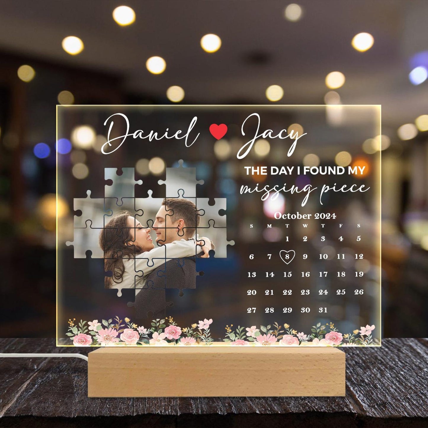 💕The Day I Found My Missing Piece Light Frame Personalized Gift💕