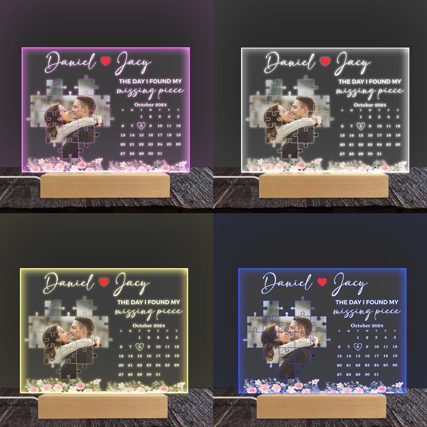 💕The Day I Found My Missing Piece Light Frame Personalized Gift💕