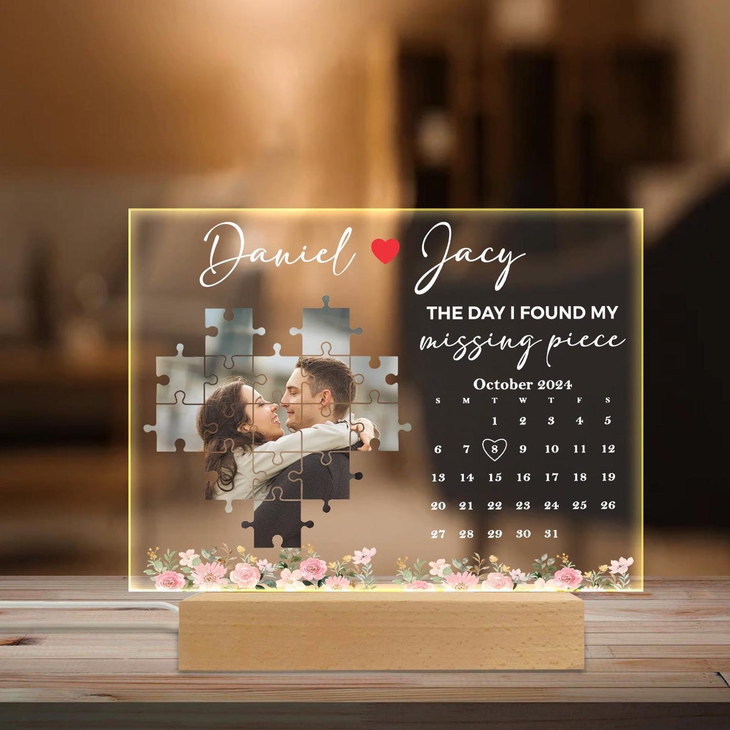 💕The Day I Found My Missing Piece Light Frame Personalized Gift💕