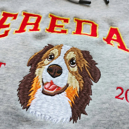 Custom Dog Hoodie with Pet's Face Personalized Embroidered Sweatshirt