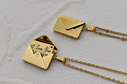 Personalized Envelope Locket Necklace