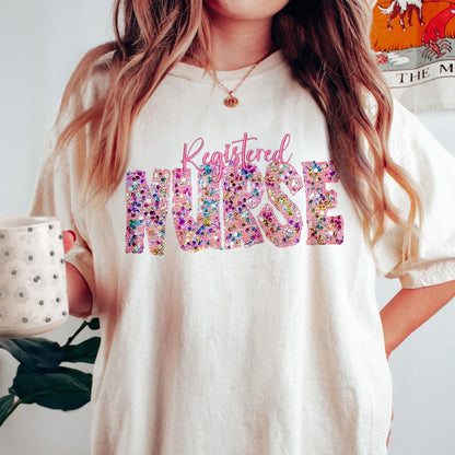 Personalized PINK Multicolor Sequin Embroidered Shirt/Sweatshirt