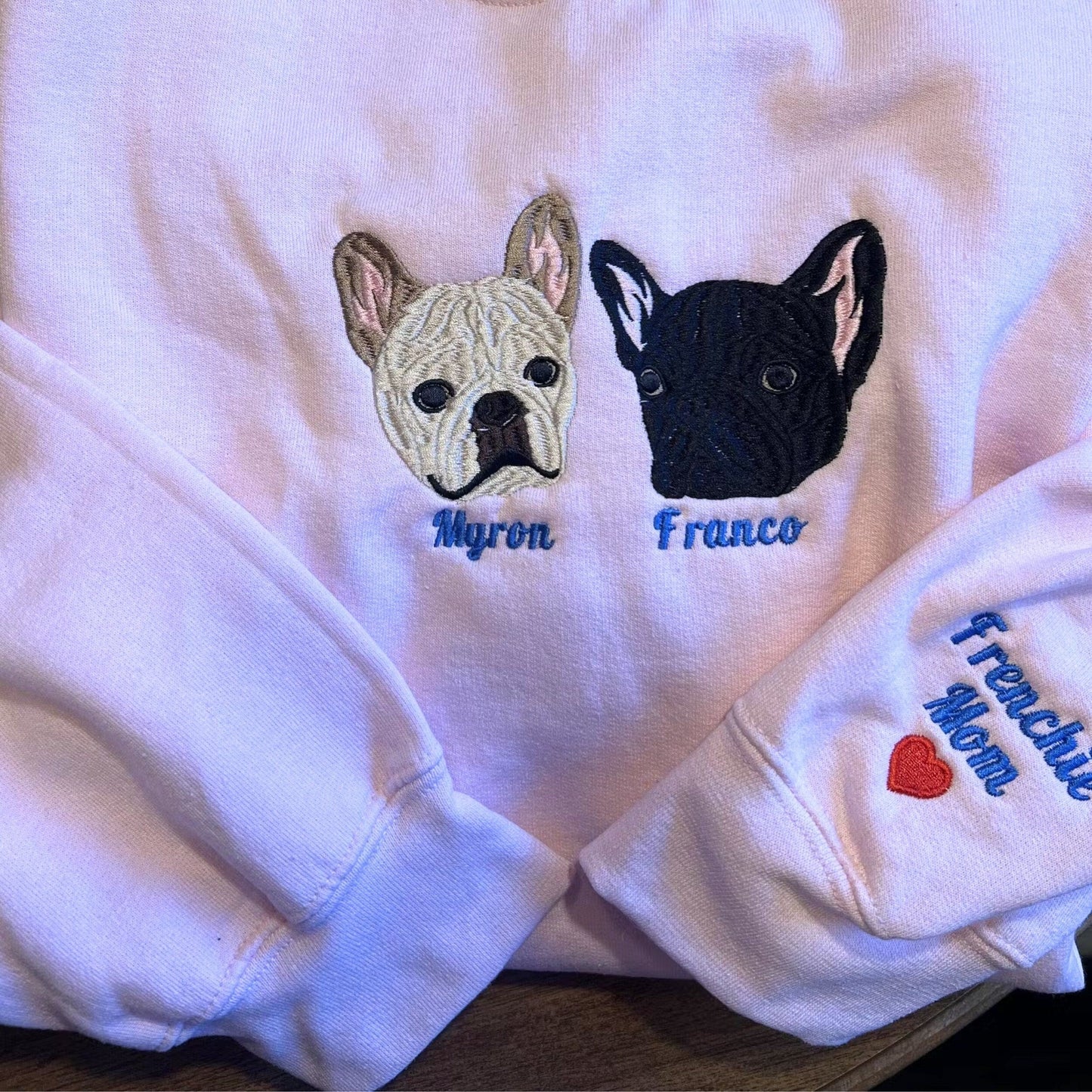 Custom Embroidered Pet Sweatshirt from Your Photo, Personalized Pet Face and Pet Name Hoodie, Pet Portrait Shirt, Dog Lover Gift