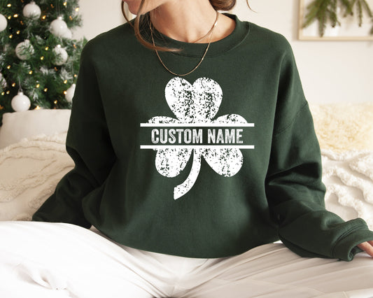 Custom Shamrock Sweatshirt - Personalized St. Patrick's Day Lucky Design