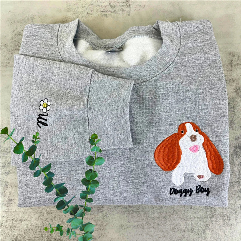 Gifts For Pet Lover Custom Pet Face and Pet name Sweatshirt