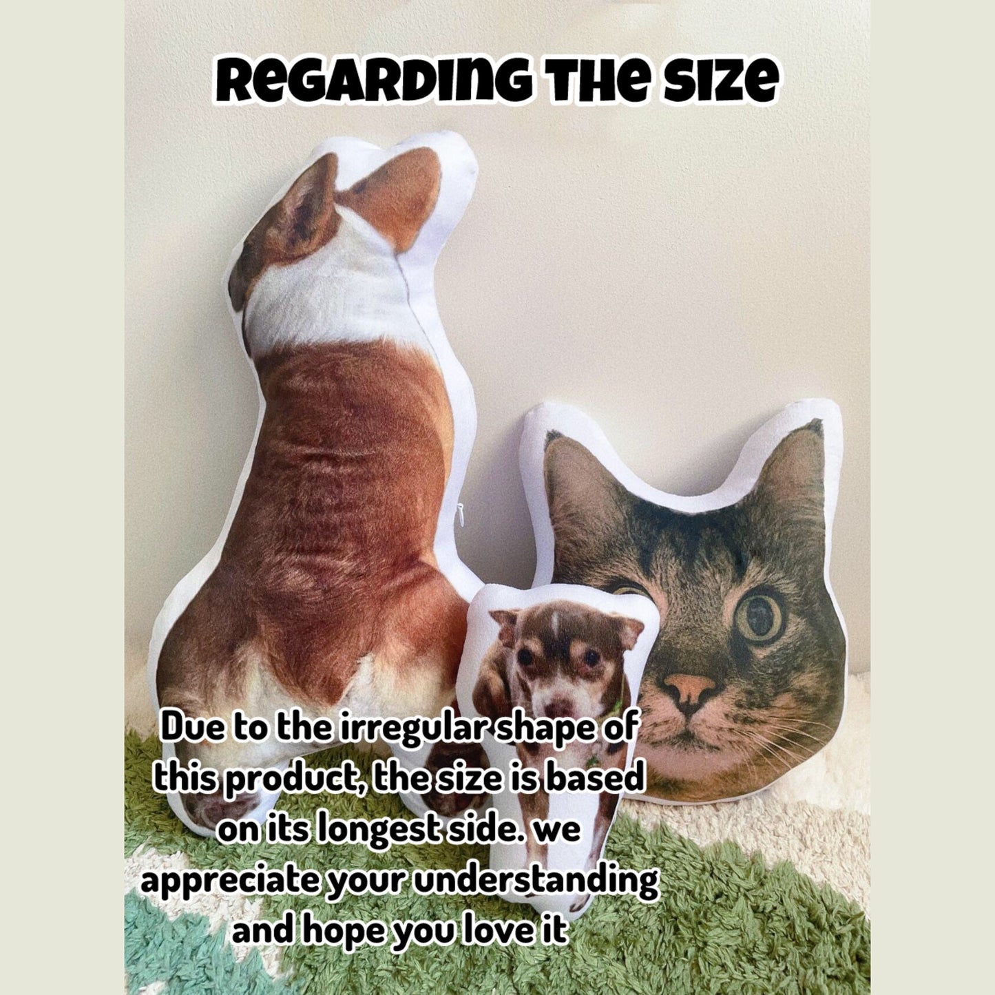 Custom 3D Pet Portrait Shaped Pillow