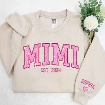 Custom Embroidered Applique Glitter Mama Sweatshirt - Gift for Mom